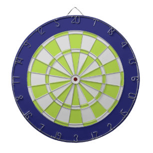 Dart Board: Silver Gray, Lime, And Navy Dartboard With Darts