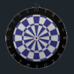 Dart Board: Silver Gray, Navy, And Black Dartboard<br><div class="desc">Silver Gray,  Navy,  And Black Colored Dart Board Game Including 6 Brass Darts</div>