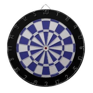 Dart Board: Silver Gray, Navy, And Black Dartboard
