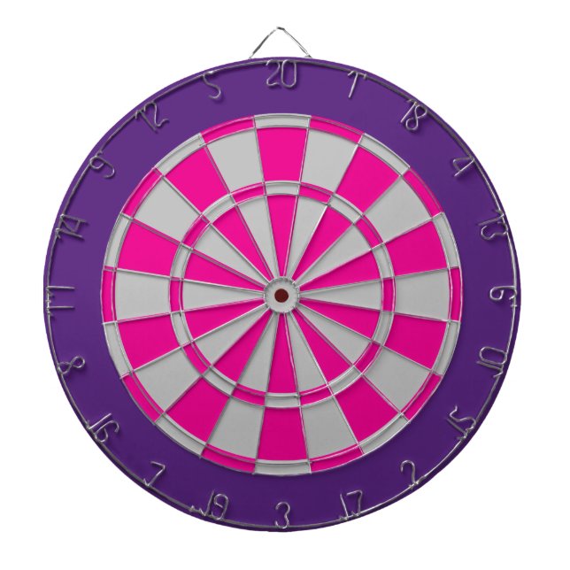 Dart Board: Silver Gray, Pink, And Purple Board (Front)