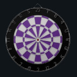 Dart Board: Silver Gray, Purple, And Black Dartboard<br><div class="desc">Silver Gray,  Purple,  And Black Colored Dart Board Game Including 6 Brass Darts</div>