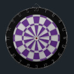 Dart Board: Silver Gray, Purple, And Black Dartboard<br><div class="desc">Silver Gray,  Purple,  And Black Colored Dart Board Game Including 6 Brass Darts</div>