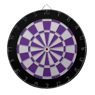 Dart Board: Silver Gray, Purple, And Black Dartboard
