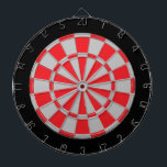 Dart Board: Silver Gray, Red, And Black Dartboard With Darts<br><div class="desc">Silver Gray,  Red,  And Black Colored Dart Board Game Including 6 Brass Darts</div>