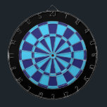 Dart Board: Sky Blue, Navy, And Black Board<br><div class="desc">Sky Blue,  Navy,  And Black Colored Dart Board Game Including 6 Brass Darts</div>