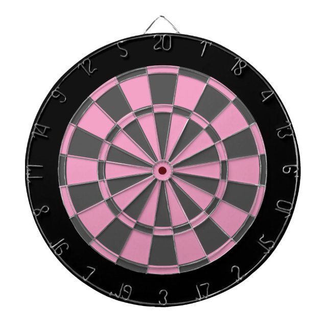 Dart Board: Soft Pink, Grey, And Black Board (Front)