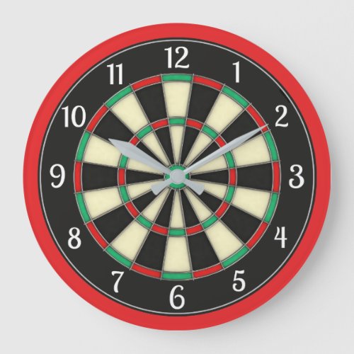 Dart Board Style Man Cave Large Clock