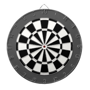 Dart Board: White, Black, And Charcoal Gray Dartboard