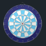 Dart Board: White, Light Blue, And Navy Dartboard<br><div class="desc">White,  Light Blue,  And Navy Colored Dart Board Game Including 6 Brass Darts</div>