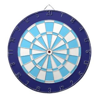 Dart Board: White, Light Blue, And Navy Dartboard