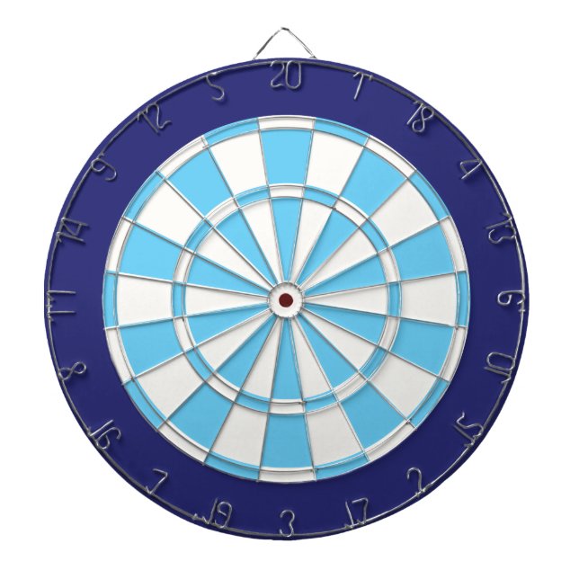 Dart Board: White, Light Blue, And Navy Dartboard (Front)