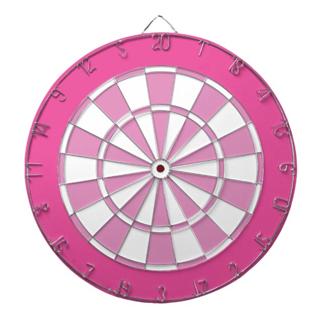 Dart Board: White, Light Pink, And Darker Pink Dar Board (Front)