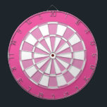 Dart Board: White, Light Pink, And Darker Pink Dar Dart Board<br><div class="desc">White,  Light Pink,  And Darker Pink Colored Dart Board Game Including 6 Brass Darts</div>