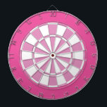 Dart Board: White, Light Pink, And Darker Pink Dart Board<br><div class="desc">White,  Light Pink,  And Darker Pink Colored Dart Board Game Including 6 Brass Darts</div>