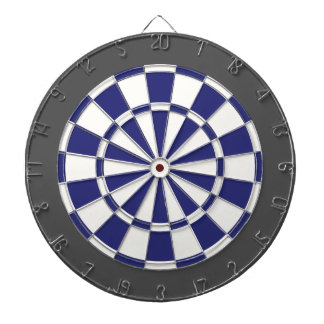 Dart Board: White, Navy Blue, And Charcoal Gray Dart Board