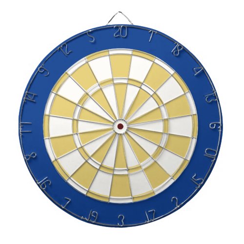 Dart Board White Old Gold And Blue Dartboard With Darts