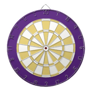 Dart Board: White, Old Gold, And Purple Dart Board