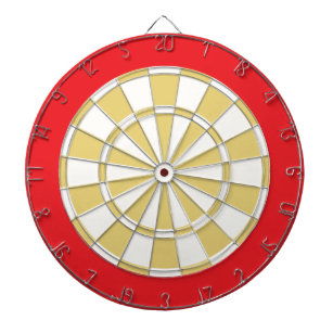 Dart Board: White, Old Gold, And Red Dartboard