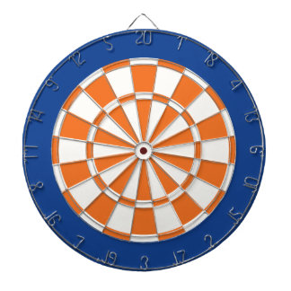 Dart Board: White, Orange, And Blue Dartboard