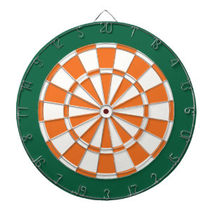 Dart Board: White, Orange, And Dark Green Dart Board