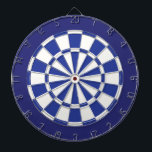 Dart Board: White, Royal, And Navy Blue Board<br><div class="desc">White,  Royal,  And Navy Blue Colored Dart Board Game Including 6 Brass Darts</div>