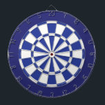Dart Board: White, Royal, And Navy Blue Board<br><div class="desc">White,  Royal,  And Navy Blue Colored Dart Board Game Including 6 Brass Darts</div>