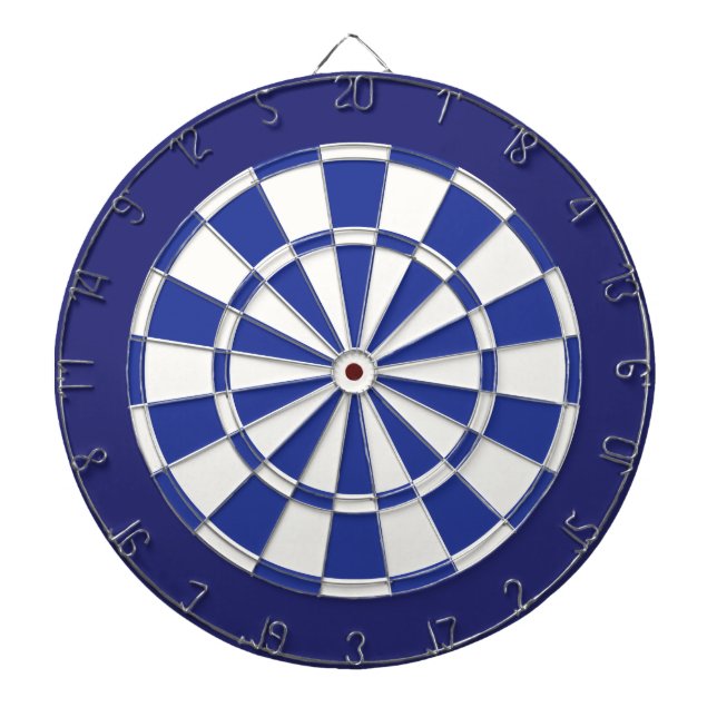 Dart Board: White, Royal, And Navy Blue Board (Front)