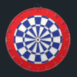 Dart Board: White, Royal Blue, And Red Dartboard<br><div class="desc">White,  Royal Blue,  And Red Colored Dart Board Game Including 6 Brass Darts</div>