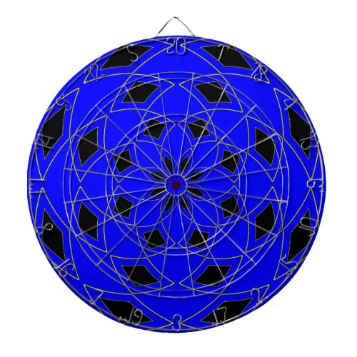 Dart Board with blue black Abstract Design