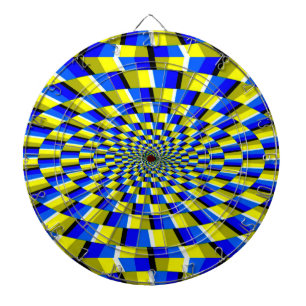 Dart Board/Yellow and Blue Abstract Board