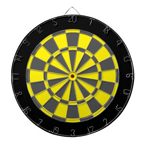 Dart Board Yellow Charcoal Gray And Black Dartboard With Darts