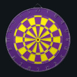 Dart Board: Yellow, Purple, And Dark Purple Board<br><div class="desc">Yellow,  Purple,  And Dark Purple Colored Dart Board Game Including 6 Brass Darts</div>