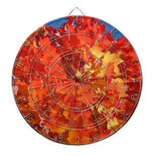 Dart Boards Game Room Orange Red Autumn Leaves