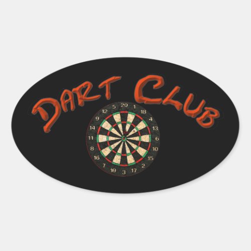 Dart Club Logo Oval Sticker