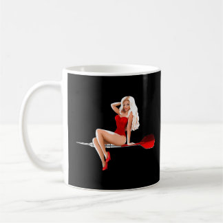 Dart - Darts Sexy Pin Up Girl Dart Player Pinup W Coffee Mug