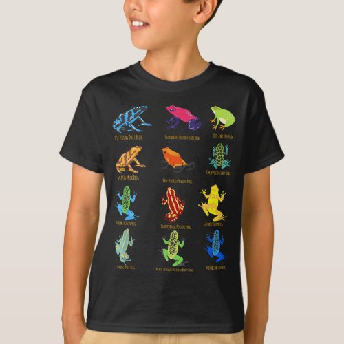 dart Frogs identification chart for Frog Lovers T_Shirt