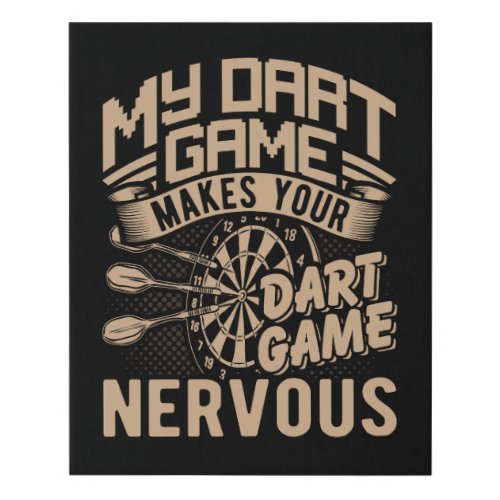 Dart Game Flex _ Dart Home Bar Gift 16 x 20 Faux Canvas Print