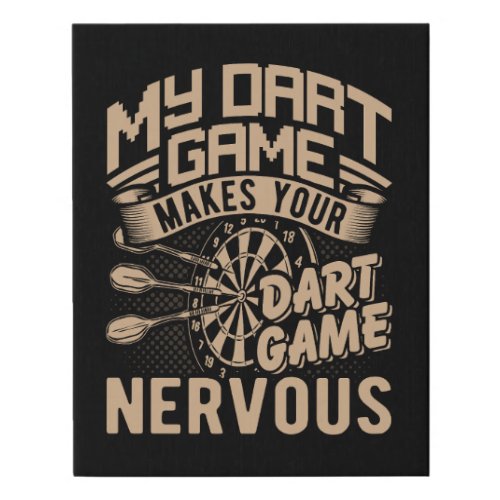 Dart Game Flex _ Mancave 11 x 14 Faux Canvas Print