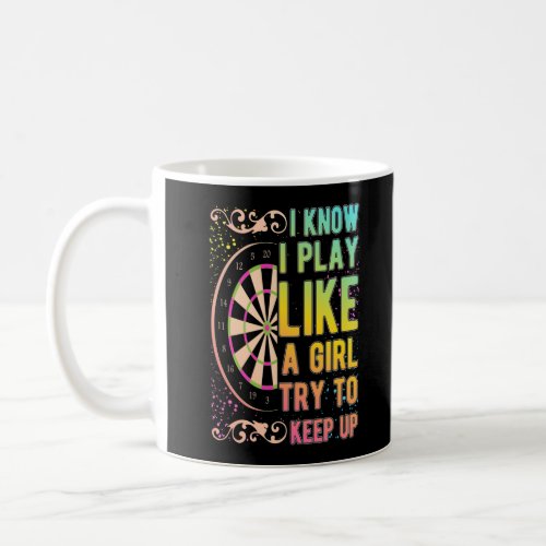 Dart Girl Dartboard Queen Female Dart Lover Coffee Mug