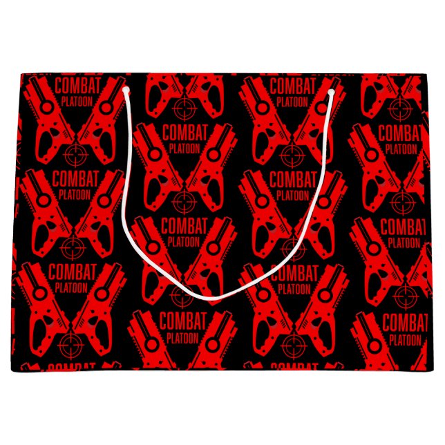 Dart Gun Battle Birthday Large Gift Bag (Front)