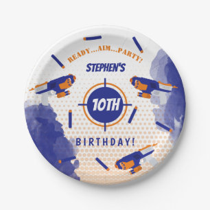 Dart Gun Battle War Boys Birthday Party Paper Plates