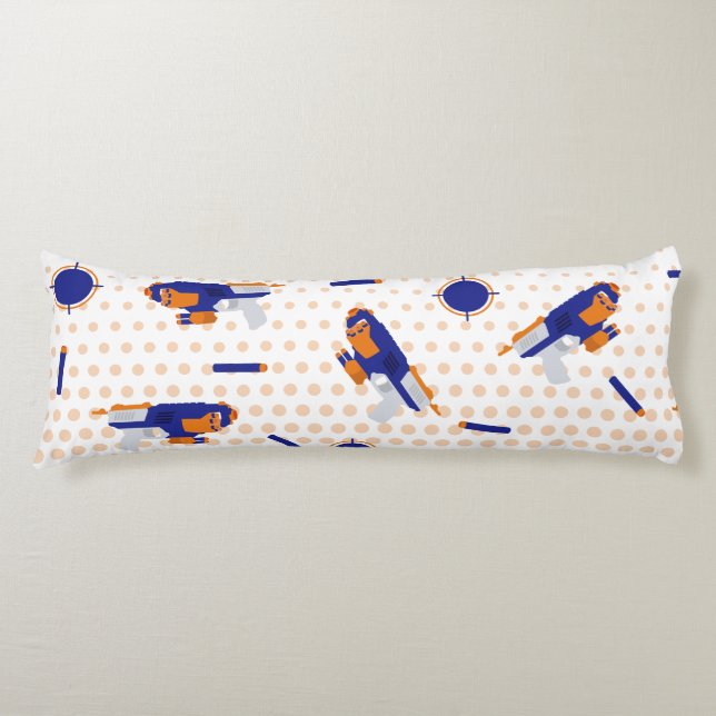 Dart Gun Battle War Boys Target Pattern Body Pillow (Front)