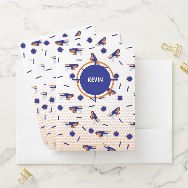 Dart Gun Battle War Boys Target Pattern Pocket Folder (In Situ)