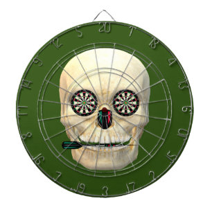 Dart head with arrow between teeth board
