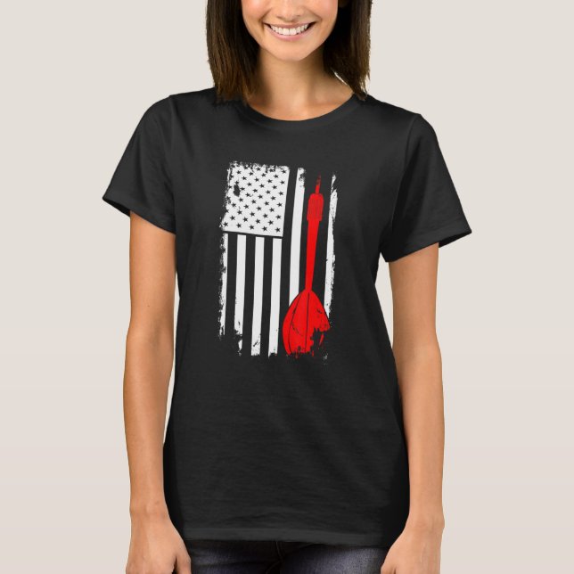 Dart Lover Player Darts ArrAmerican Flag T-Shirt (Front)