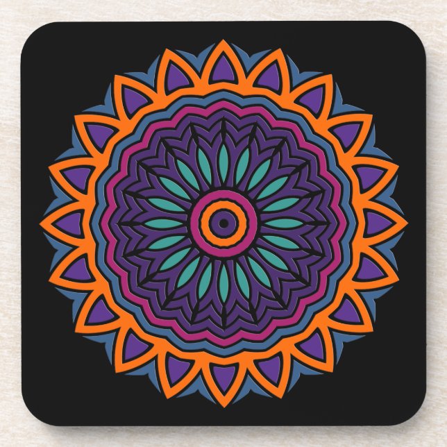 DART Mandala - Flower Beverage Coaster (Front)