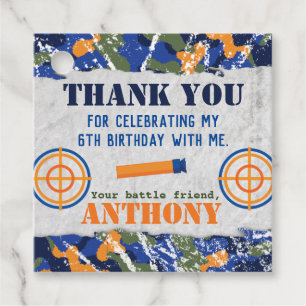 Dart Military Birthday Party Dart Camo Soldiers Favor Tags