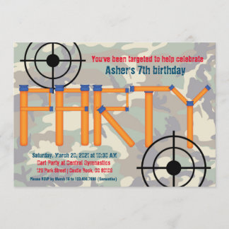 Dart Party Birthday Invitation