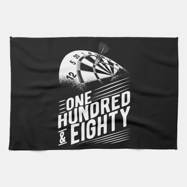 Dart Player 180 Dart Men Retro Dartboard Kitchen Towel (Horizontal)