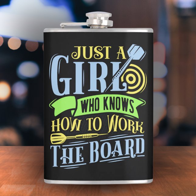 Dart Queen Vinyl Wrapped Flask 8 oz.  (Creator Uploaded)